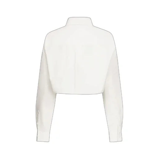 Area Crystal Rosette Poplin Cropped Shirt