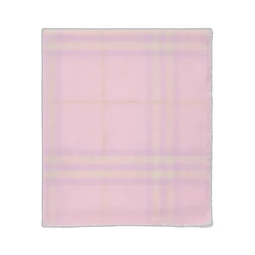 Wide Check Wool Scarf