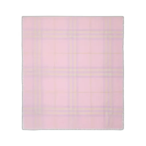 Wide Check Wool Scarf