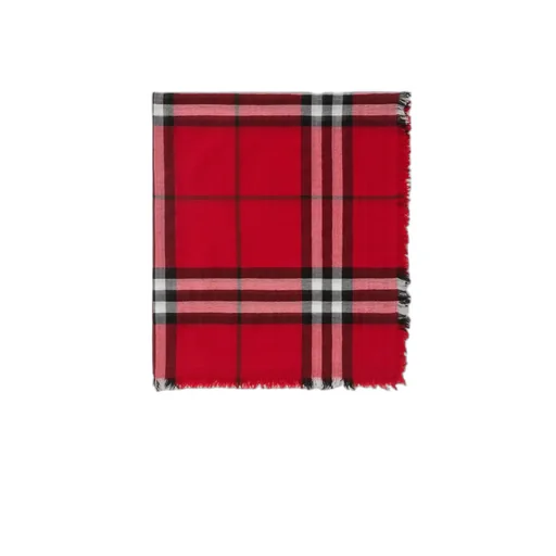 Wide Check Wool Scarf
