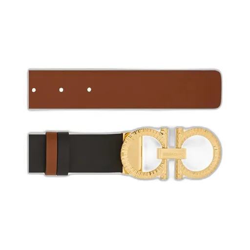 Reversible And Adjustable Belt With Hammered Gancini