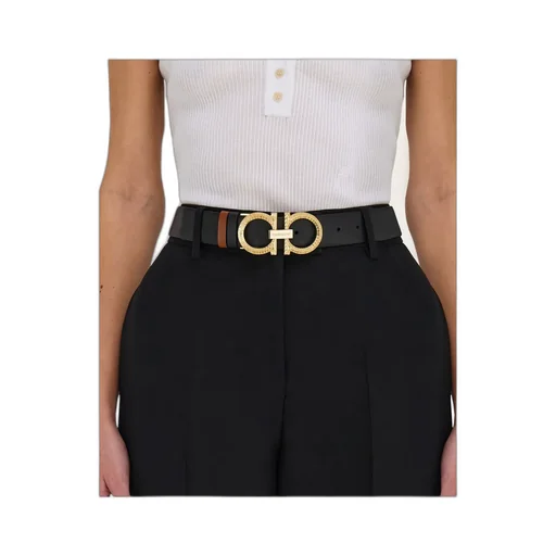 Reversible And Adjustable Belt With Hammered Gancini