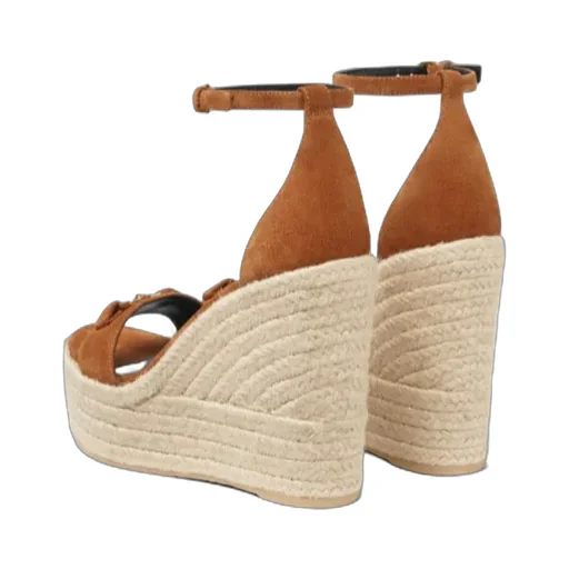 Versace Round-Toe Wedge Sandals