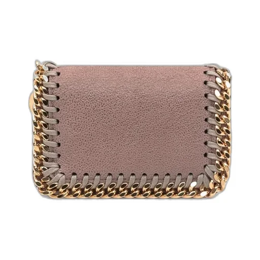 Stella Mccartney Logo Engraved Chain Detailed Wallet