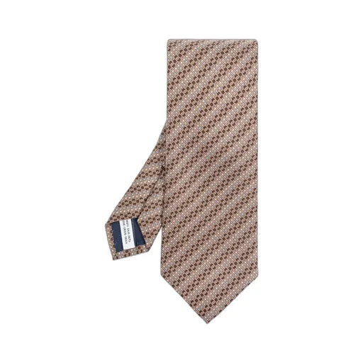 Ferragamo Geometric-Patterned Tapered-End Tie