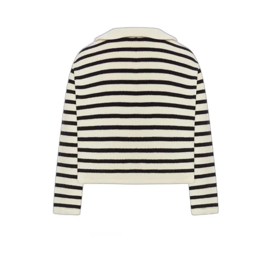 Cardigan Jacket In Striped Wool