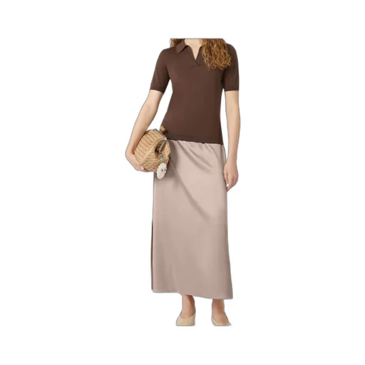 Satin Calf-Length Skirt