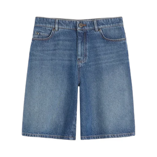 Cotton Denim Bermuda Shorts