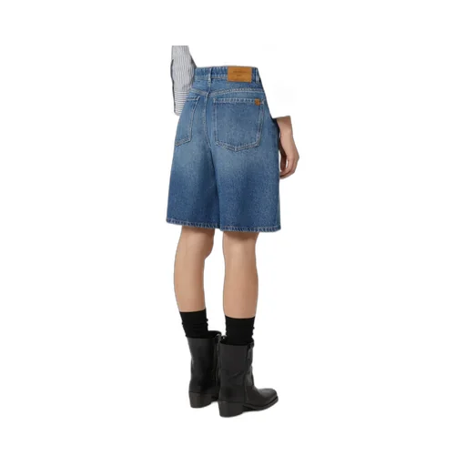Cotton Denim Bermuda Shorts