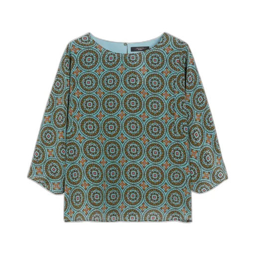 Crepe De Chine Crew-Neck Blouse