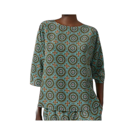 Crepe De Chine Crew-Neck Blouse