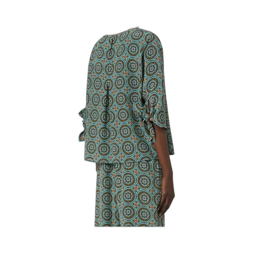 Crepe De Chine Crew-Neck Blouse