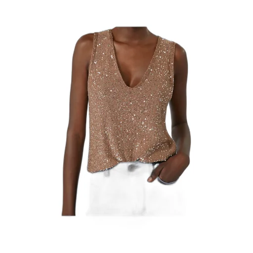 Sequinned Knitted Top