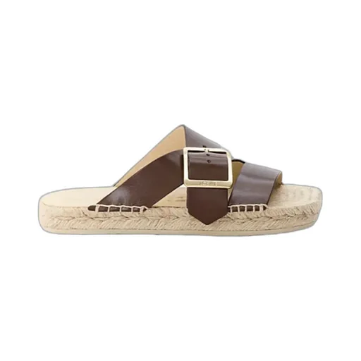 Petal Espadrille Slide In Vegetable-Tanned Calfskin