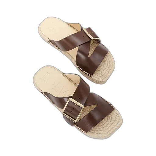 Petal Espadrille Slide In Vegetable-Tanned Calfskin
