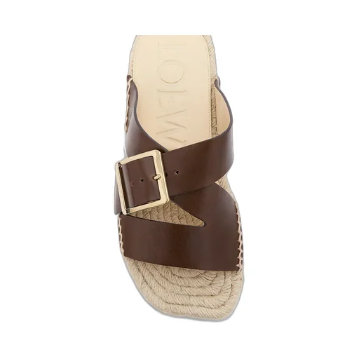 Petal Espadrille Slide In Vegetable-Tanned Calfskin