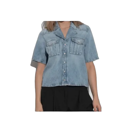 Ganni Short-Sleeved Denim Shirt