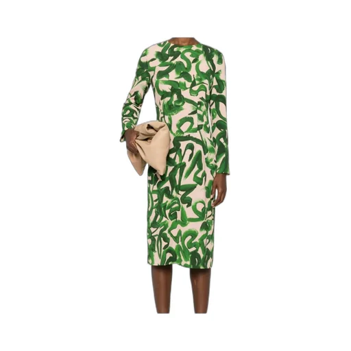 Long-Sleeved Printed Dress