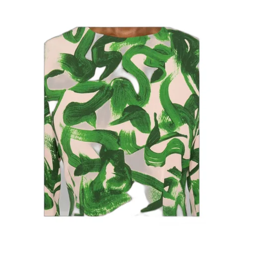 Long-Sleeved Printed Dress