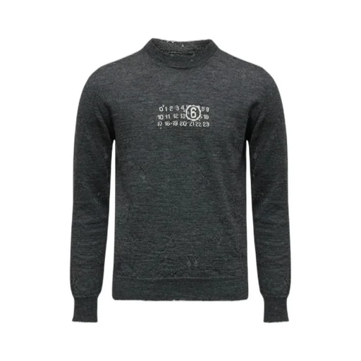 Mm6 Maison Margiela Numeric Crew-Neck Knitted Jumper
