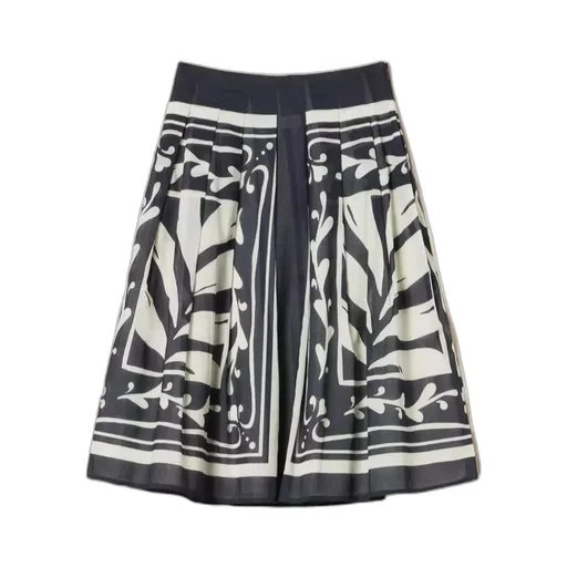 Floral-Print Pleated Skirt