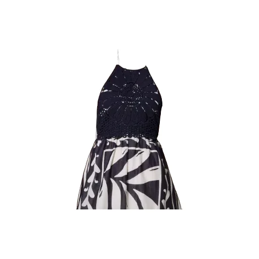Embroidered Halterneck Maxi Dress