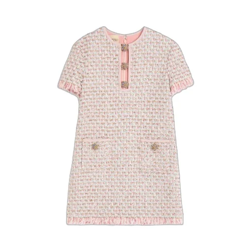 Valentino Embellished Fringed Edge Dress