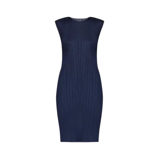 Plissé-Effect Midi Dress