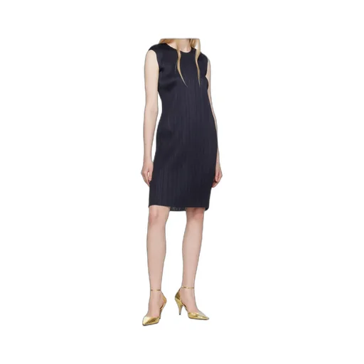 Plissé-Effect Midi Dress