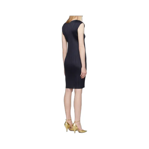 Plissé-Effect Midi Dress