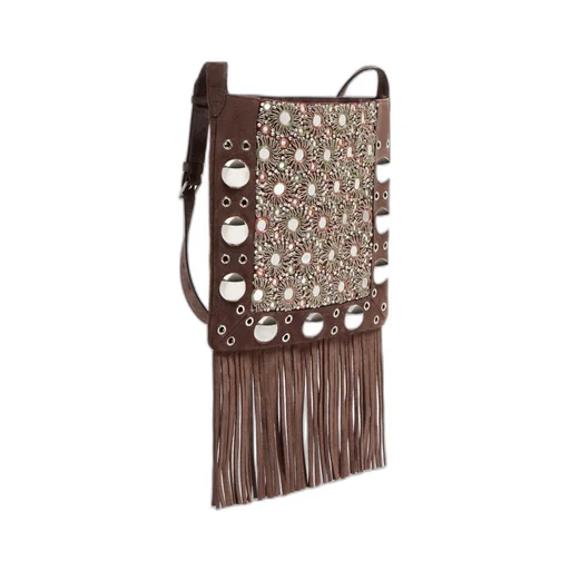 Valentino Vlogo Signature Fringed Edge Shoulder Bag