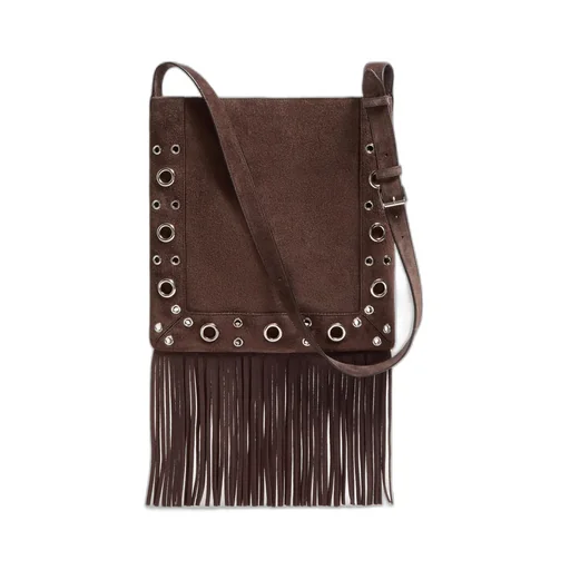 Valentino Vlogo Signature Fringed Edge Shoulder Bag