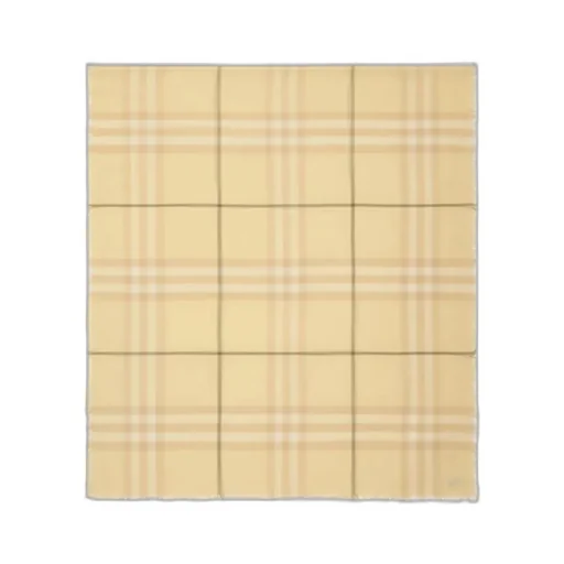 Wide Check Wool Scarf