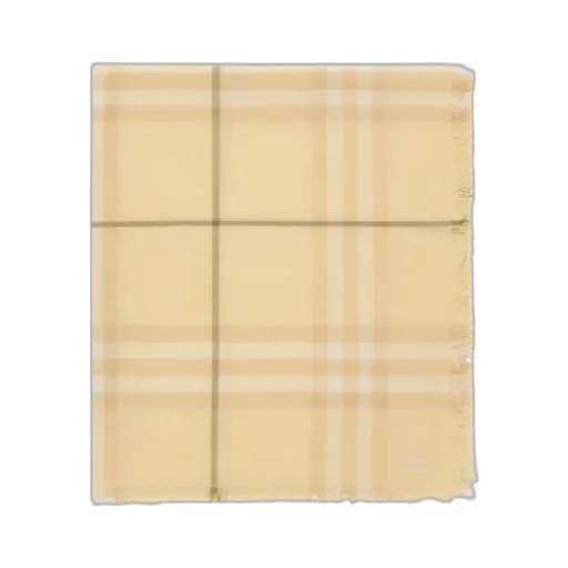 Wide Check Wool Scarf