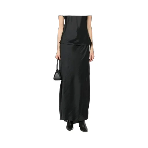Satin-Finish Maxi Skirt