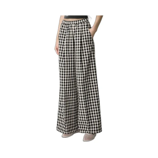 Palazzo Pants In Gingham–Check Cotton