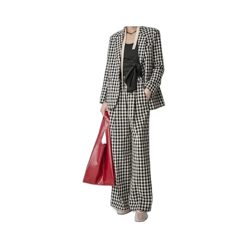 Palazzo Pants In Gingham–Check Cotton