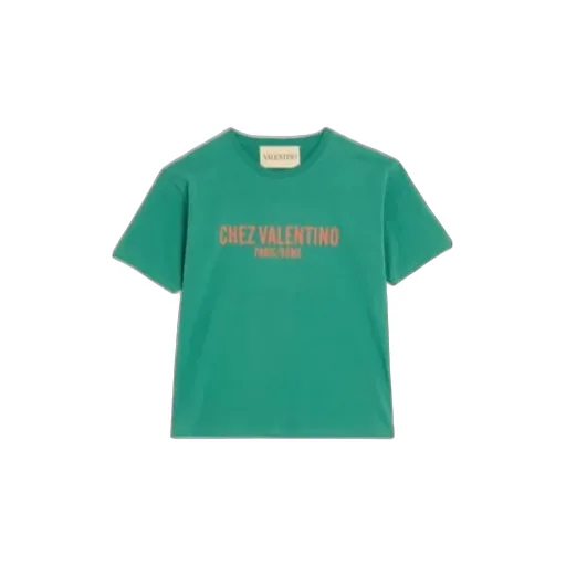 Cotton T-Shirt With Chez Valentino Print