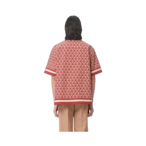 Cotton Popeline Bowling Shirt With Toute La V Print