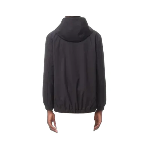 Nylon Hooded Jacket With Vlogo Patch