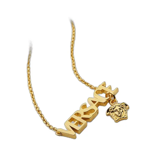 Versace Logo-Lettering Pendant Necklace
