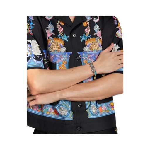 Versace Logo-Lettering Charm Bracelet