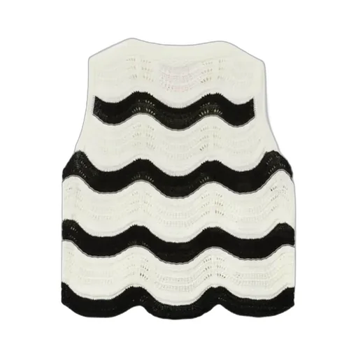 Wave-Pattern Knitted Top
