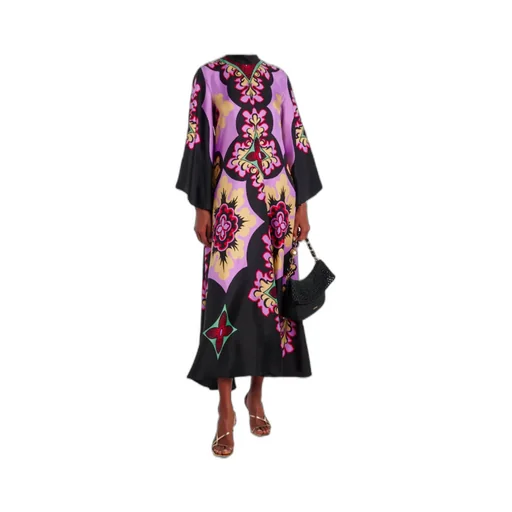 Printed Silk Maxi Dress