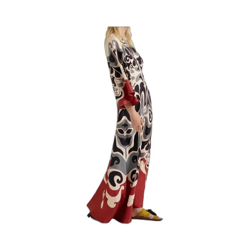 La Doublej Bell Sleeve Patterned Dress