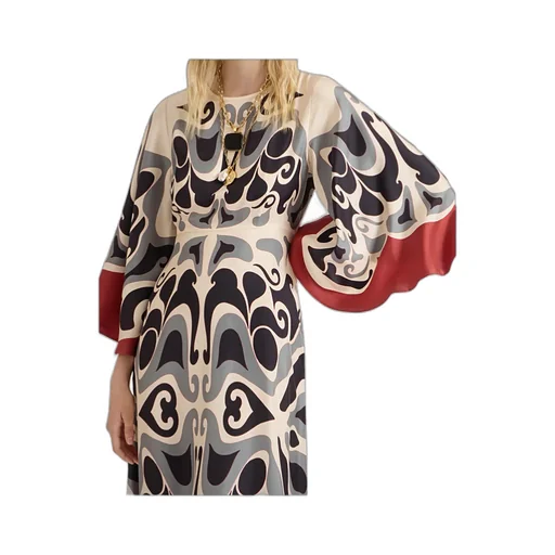 La Doublej Bell Sleeve Patterned Dress