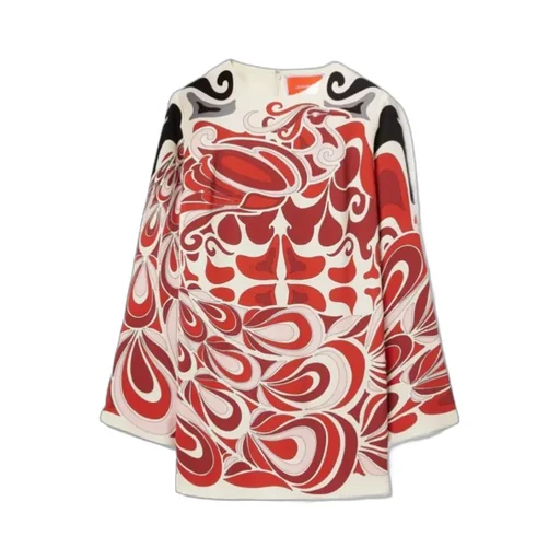 La Doublej Geometric Flared-Sleeve Mini Dress