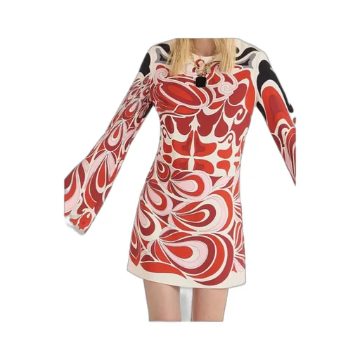 La Doublej Geometric Flared-Sleeve Mini Dress