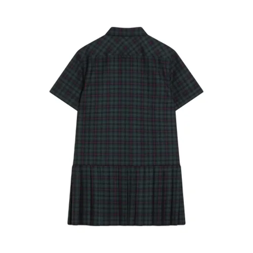 Pleated Plaid Mini-Dress