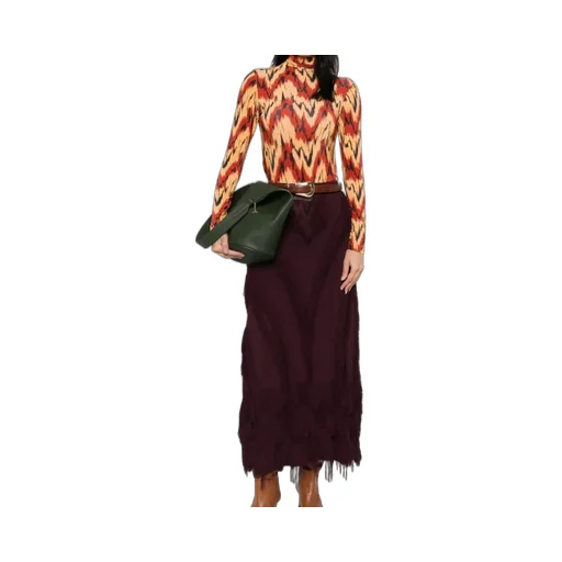 High-Neck Patterned T-Shirt